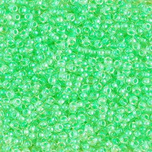 Miyuki 11-1120   11/0 Luminous Mint Green Lined Crystal Seed Beads - 5 or 10 gm