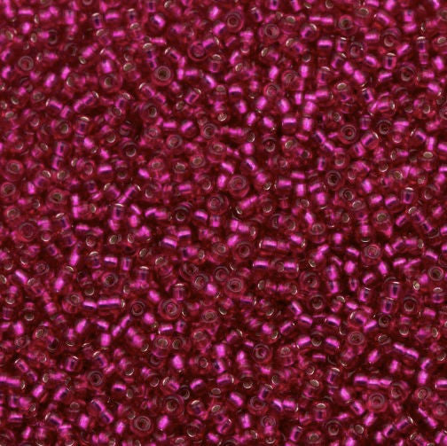 Miyuki 11-1436   11/0 Silver Lined Transparent Raspberry Seed Beads - 5 or 10gm