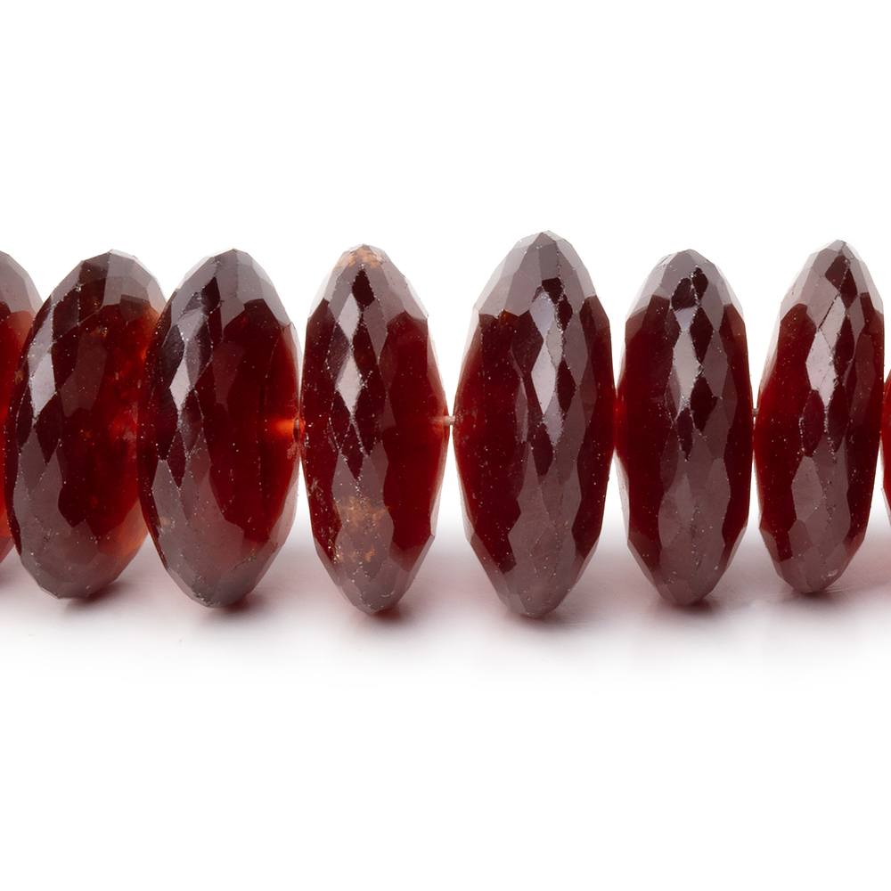 11-14mm Hessonite Garnet German Faceted Rondelle Beads 7.5 inch 40 pieces