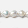 11-14mm Off White Baroque Large Hole pearls 8 inch 13 pieces