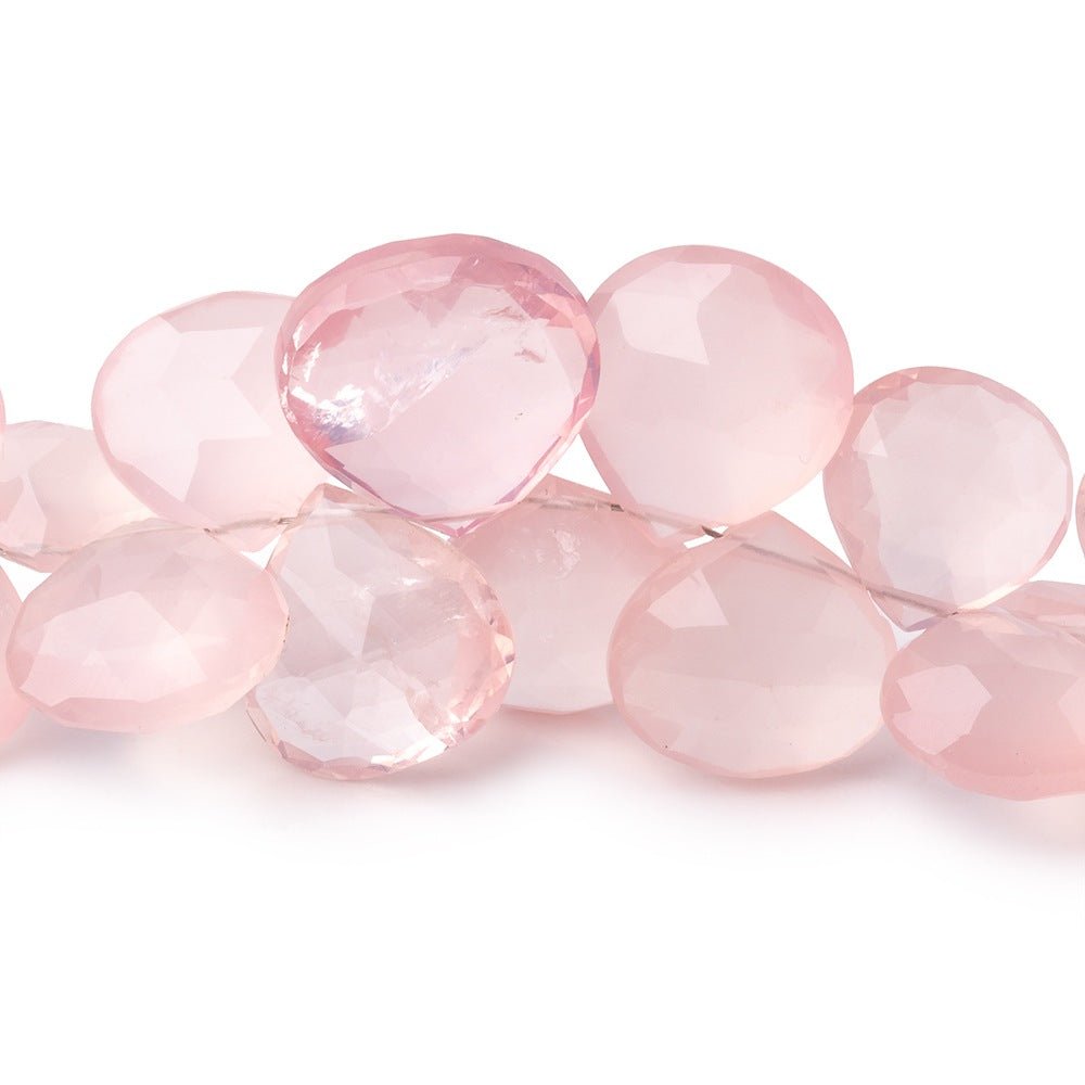 11-16mm Rose Quartz faceted hearts 8 inch 34 beads