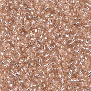 Miyuki 11-23   11/0 Silver Lined Transparent Pale Rose Seed Beads - 5 or 10gm
