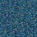 Miyuki 11-339  11/0 Blue Lined Aqua AB Seed Beads, 5 or 10 gm