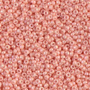 Miyuki 11-596 /0596   11/0 Semi-Matte Opaque Salmon Gold Luster AB Seed Beads - 5 or 10 gm