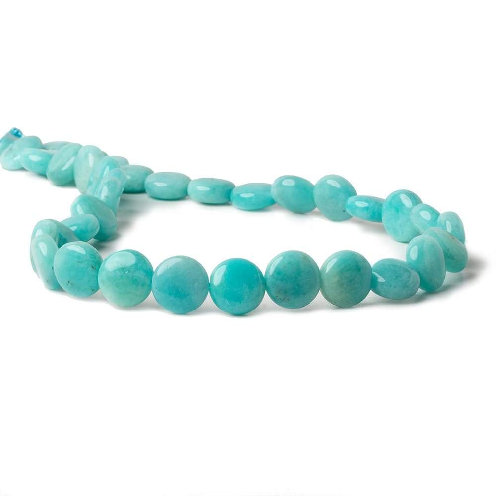 11.5mm Amazonite plain coin beads 16 inch 35 pieces AA