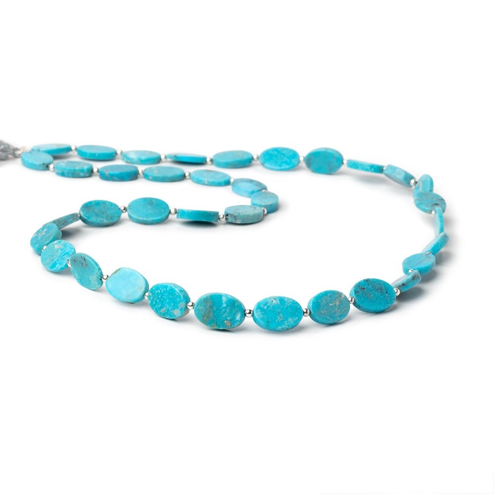 11.5x7.5-13x9mm Sleeping Beauty Turquoise Plain Ovals 20 inch 36 Beads AA