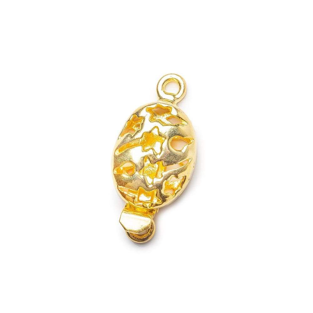 11mm 22kt Gold plated Box Clasp Oval Shooting Star Design 1 piece