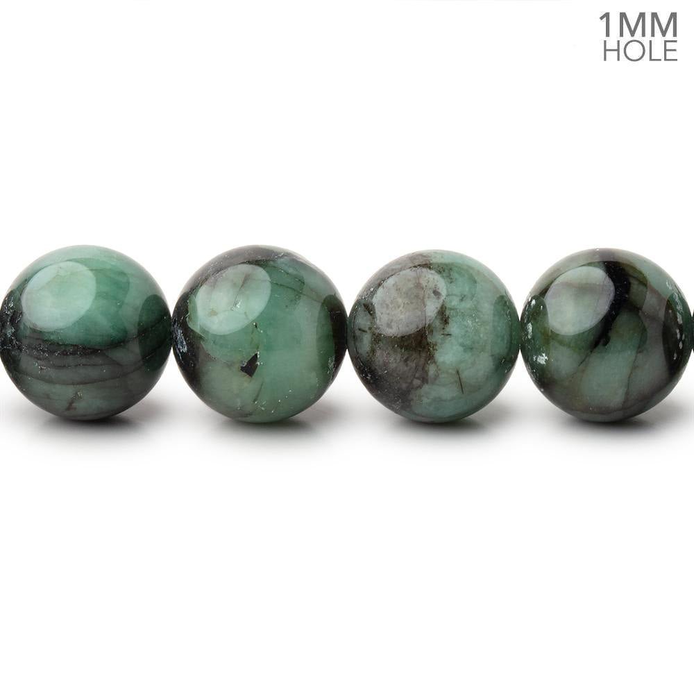 10mm Brazilian Emerald Plain Round Beads 16 inch 43 pieces 1mm Hole