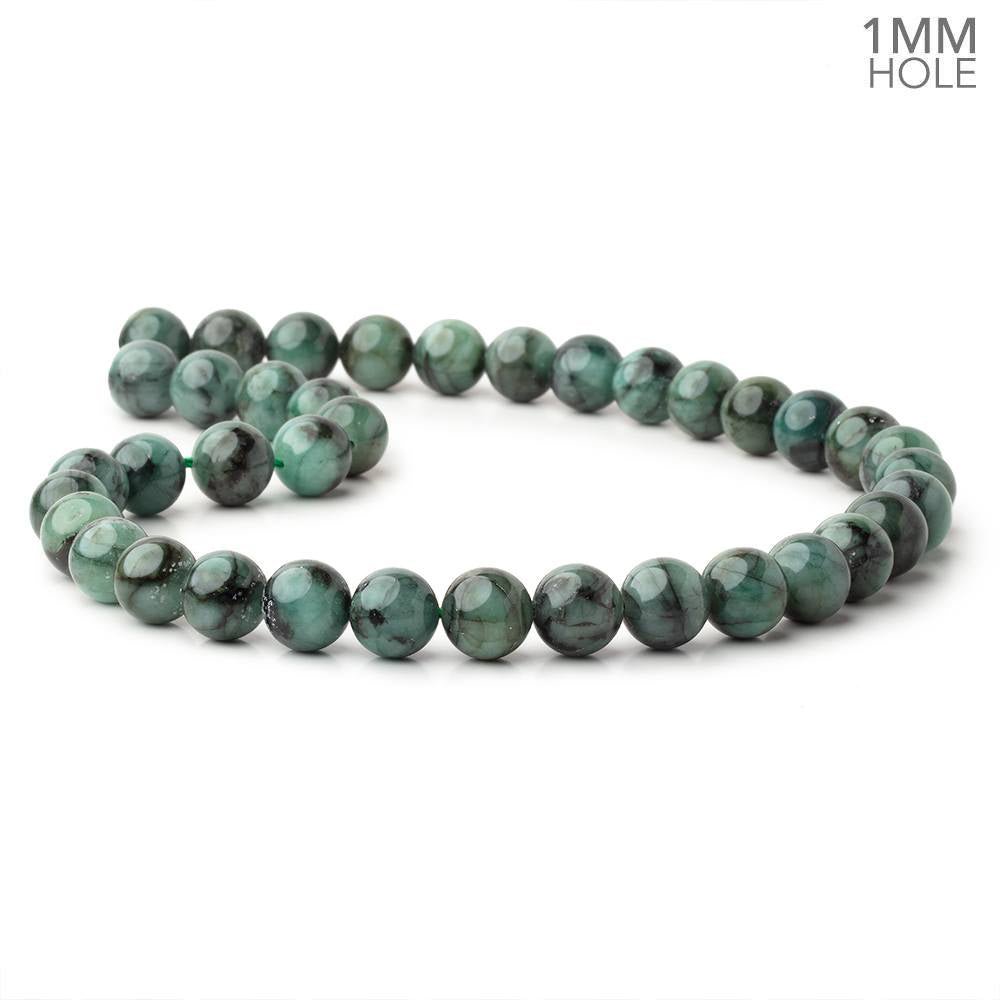 10mm Brazilian Emerald Plain Round Beads 16 inch 43 pieces 1mm Hole