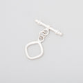 11mm Sterling Silver Toggle Plain Diamond Design 1 piece