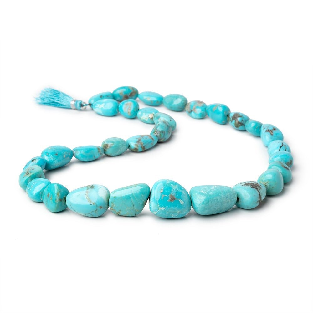 11x10-21x16mm Sleeping Beauty Turquoise Plain Nuggets 18 inch 31 Beads AAA