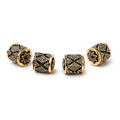 11x10mm Antiqued 22kt Plated Copper Miligrain Tube Set of 4 Beads