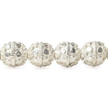 11x10mm Sterling Silver Plated Copper Bead Roval with Round Dots 8 inch 19 pcs