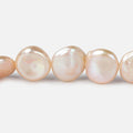 11x11-13x12mm Peachy Pink Keshi side drilled Freshwater Pearls 15.5 inch 35 pieces
