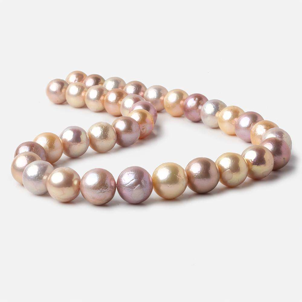 11x11-13x13mm Multi-color Off Round Freshwater Pearls 16 inches 34 beads