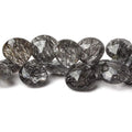 11x11-14x14mm Tourmalinated Quartz Heart Briolettes 8 inch 41 pieces AA