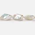 11x11-15x12mm Off White Keshi Freshwater Pearls 16 inch 22 pieces AAA