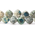 11x11mm K2 Azurite Granite "K2 Jasper" plain pillow beads 8 inch 30 beads