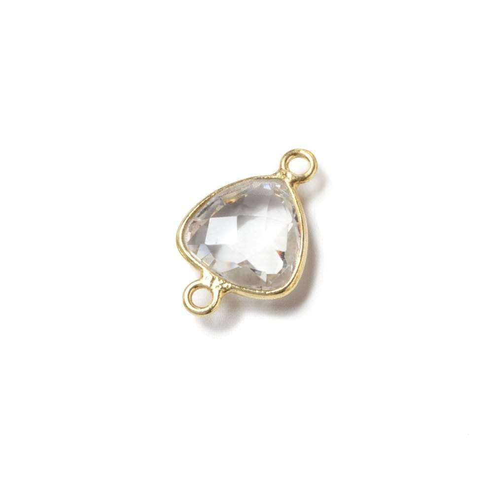 11x11mm Vermeil Bezeled Crystal Quartz trillion Connector 1 piece