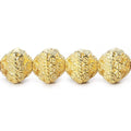 11mm 22kt Gold Plated Copper Bali Design Bipyramid 8 inch 19 Beads
