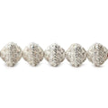 11mm Silver Plated Copper Bali Design Bipyramid 8 inch 19 Beads