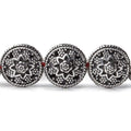 12x7mm Antiqued Sterling Silver Plated Copper Bead Floral Disc 8 inch 18 pcs