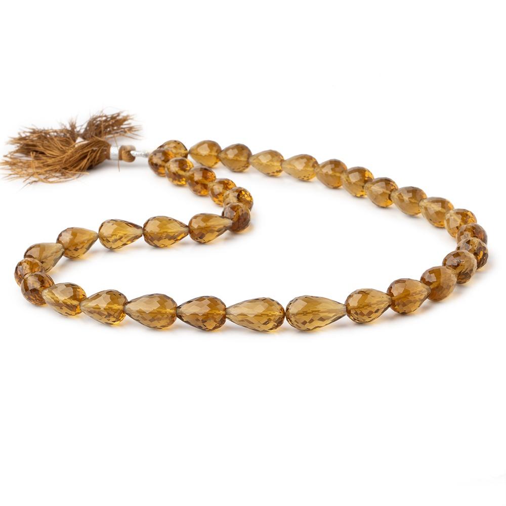 Whiskey Quartz Straight Drilled Tear Drop 16 inch 38 pieces