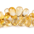 11x8-18x9mm Citrine Faceted Tear Drop Beads 8.5 inch 66 beads AAA Grade