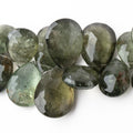 11x8-24x17mm Moss Aquamarine Faceted Pears 8 inch 40 Beads AAA