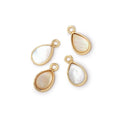 11x8mm Vermeil Bezel Mother of Pearl Pear Focal Pendants Set of 4 pieces