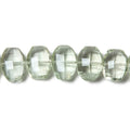 11x9-12x9mm Prasiolite side drilled Faceted Cushion Beads 6 inch 15 pieces