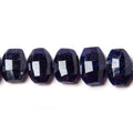 11x9-12x9mm Sodalite side drilled Faceted Cushion Beads 6 inch 17 pieces
