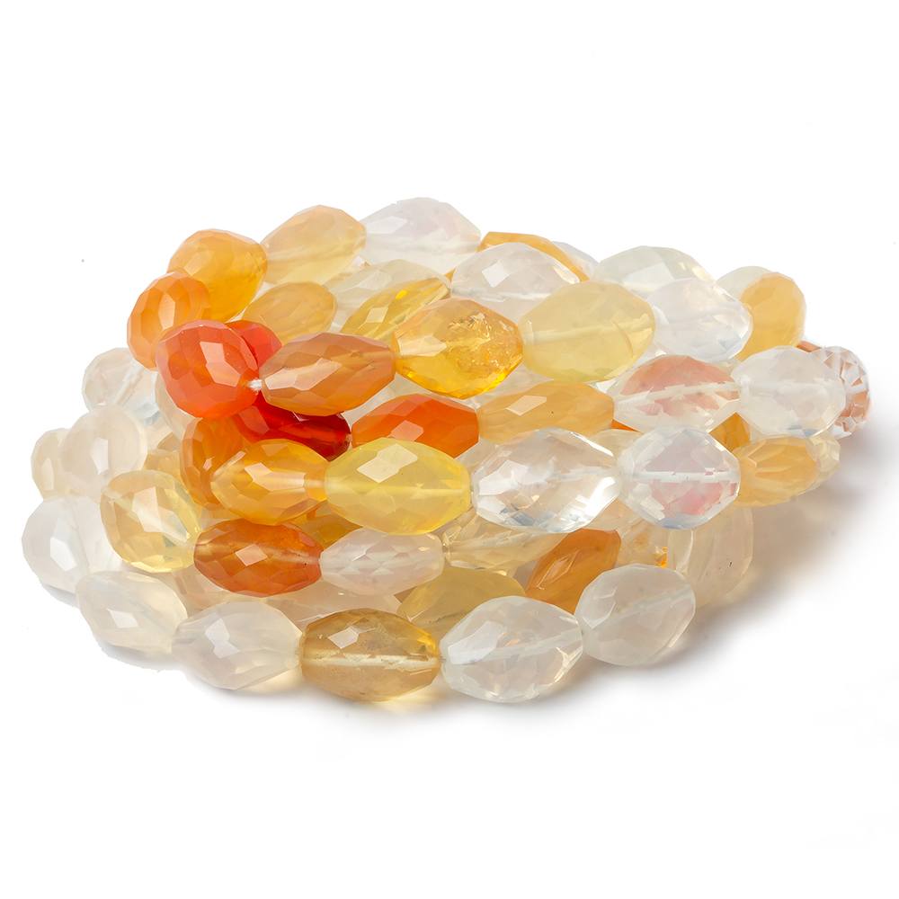 11x9-13x8mm Multi Color Fire Opal faceted nugget beads 16 inch 33 pieces AA