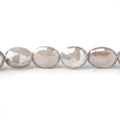11x9-13x9mm Mystic Light Platinum Grey Moonstone faceted ovals 14 inch 28 beads
