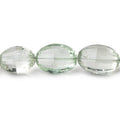 11x9-14x11mm Prasiolite Checkerboard Faceted Oval Beads 9 inch 16 pieces
