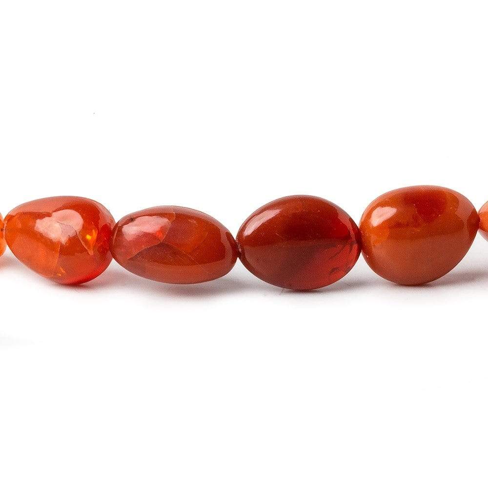 11x9-14x9mm Fire Opal Plain Nugget Beads 18 inch 32 pieces