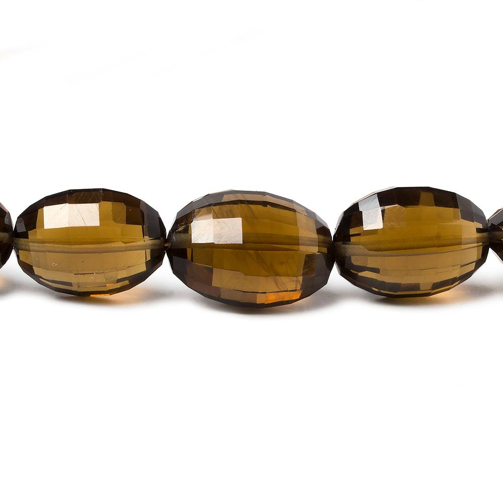 10x8-14x9mm Whiskey Quartz checkerboard faceted ovals 15 inch 37 beads