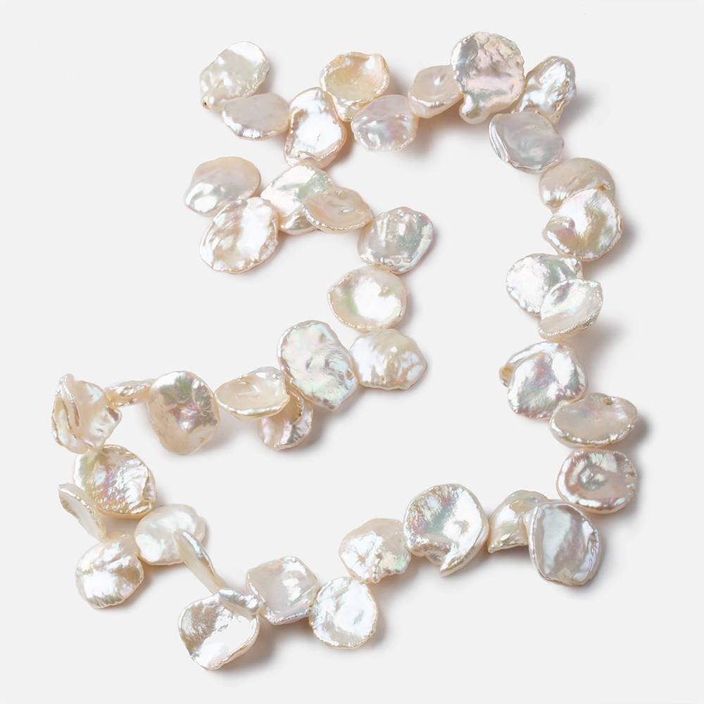 11x9-17x12mm Off White top drilled Keshi Freshwater Pearls AA 16 inch 40 pcs