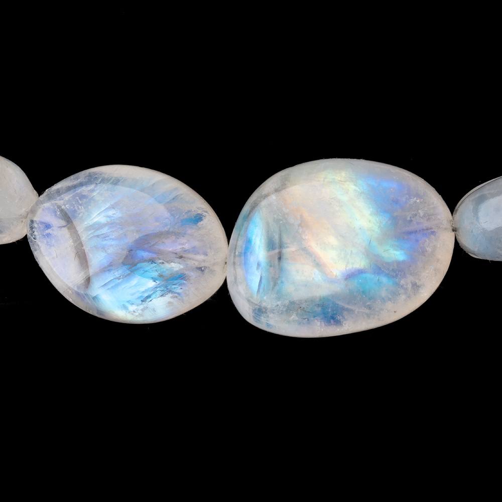 Rainbow Moonstone Carved Plain Nuggets 20 inches 31 Beads AAA