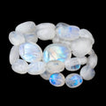 Rainbow Moonstone Carved Plain Nuggets 20 inches 31 Beads AAA