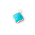 12-13mm Gold Leafed Howlite Faceted Trillium Flower Focal Pendant 1 piece