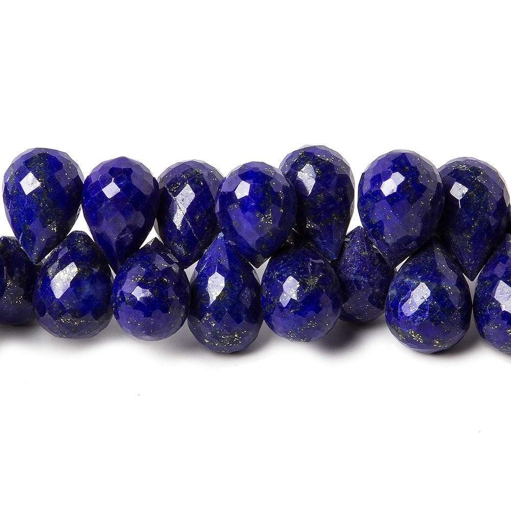 12-13mm Lapis Lazuli Faceted Tear Drop Briolette 8 inch 59 pieces