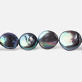 12-13mm Peacock Blue Purple Coin Freshwater Pearl 16 inch 31 pieces A