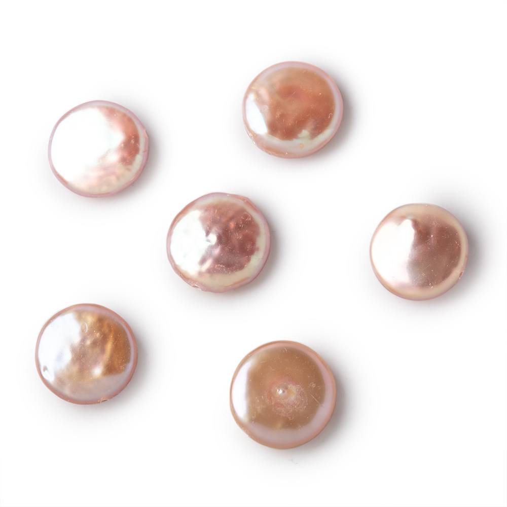 12-13mm Rose Peach Coin Freshwater Pearl Focal 1 piece