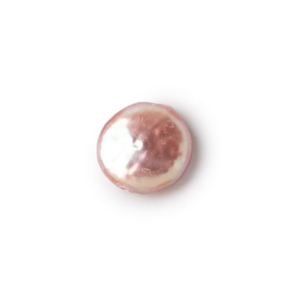 12-13mm Rose Peach Coin Freshwater Pearl Focal 1 piece