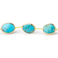 12-13mm Vermeil Bezel Turquoise Straight Drill Nuggets 7 inch 9 Beads