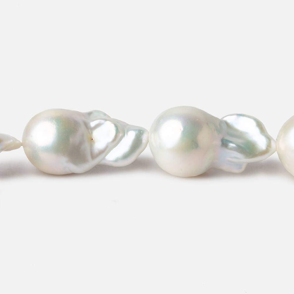 12-13mm White Ultra Baroque Freshwater Pearls 16.5 inch 17 pieces AA 0.8mm drill hole