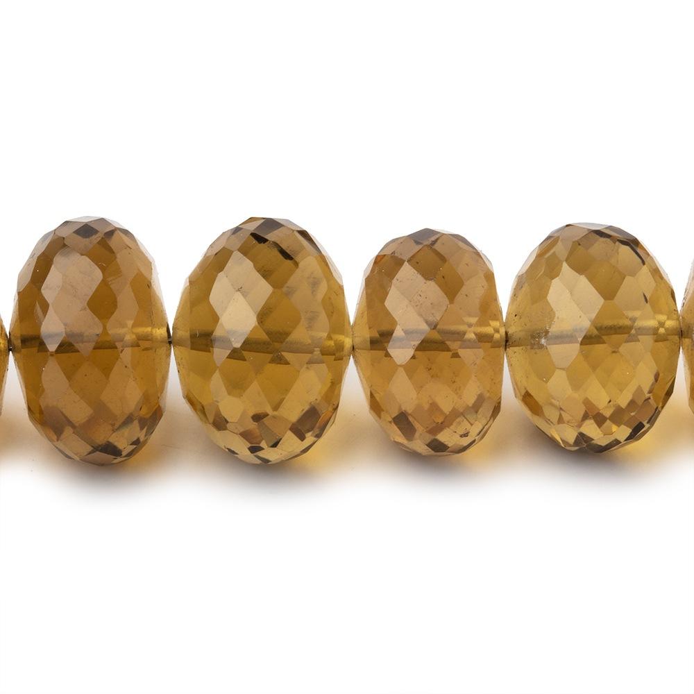 12-14mm Whiskey Quartz faceted rondelles 15 inches 45 Beads AAA Grade