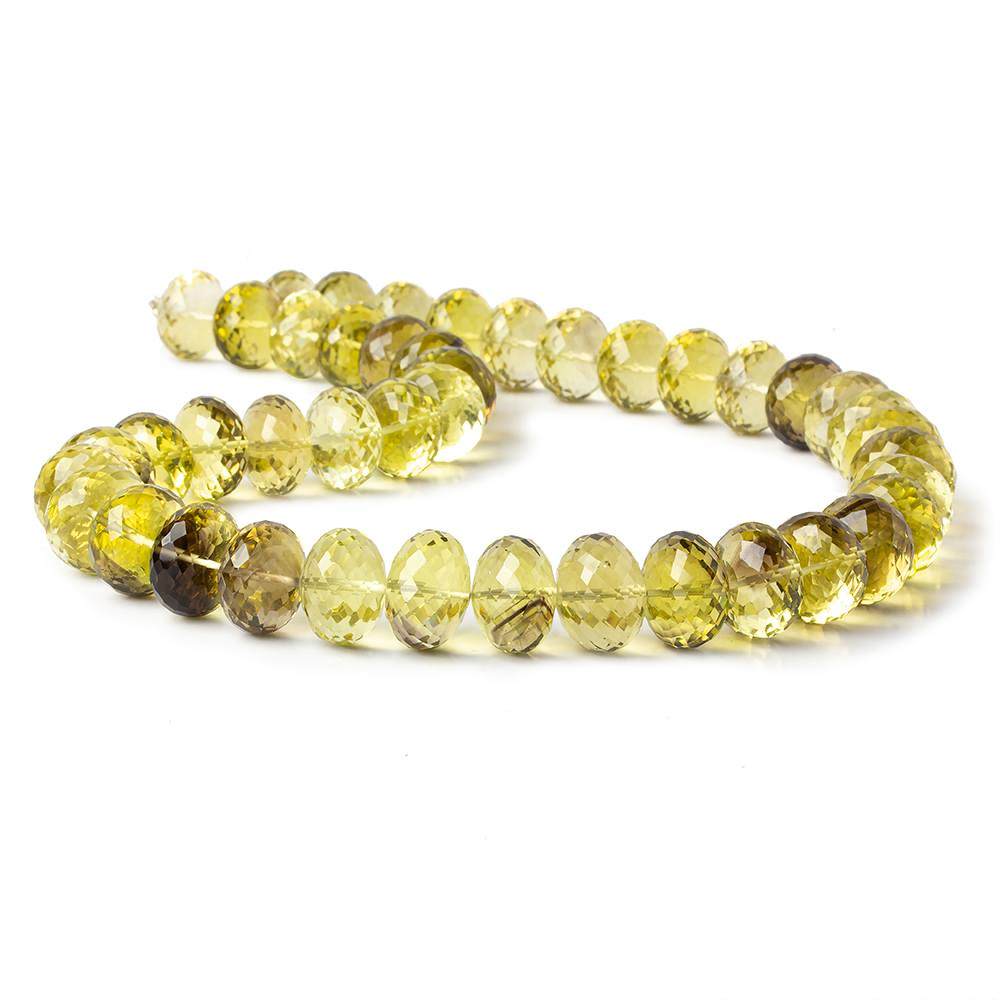 12-15mm BiColor Quartz Faceted Rondelle Beads 16.5 inch 43 pieces