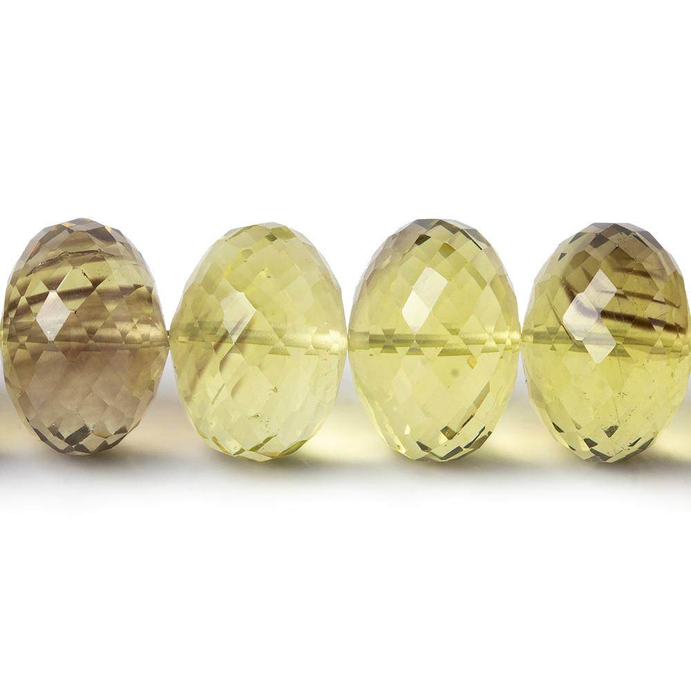 12-15mm BiColor Quartz Faceted Rondelle Beads 16.5 inch 43 pieces